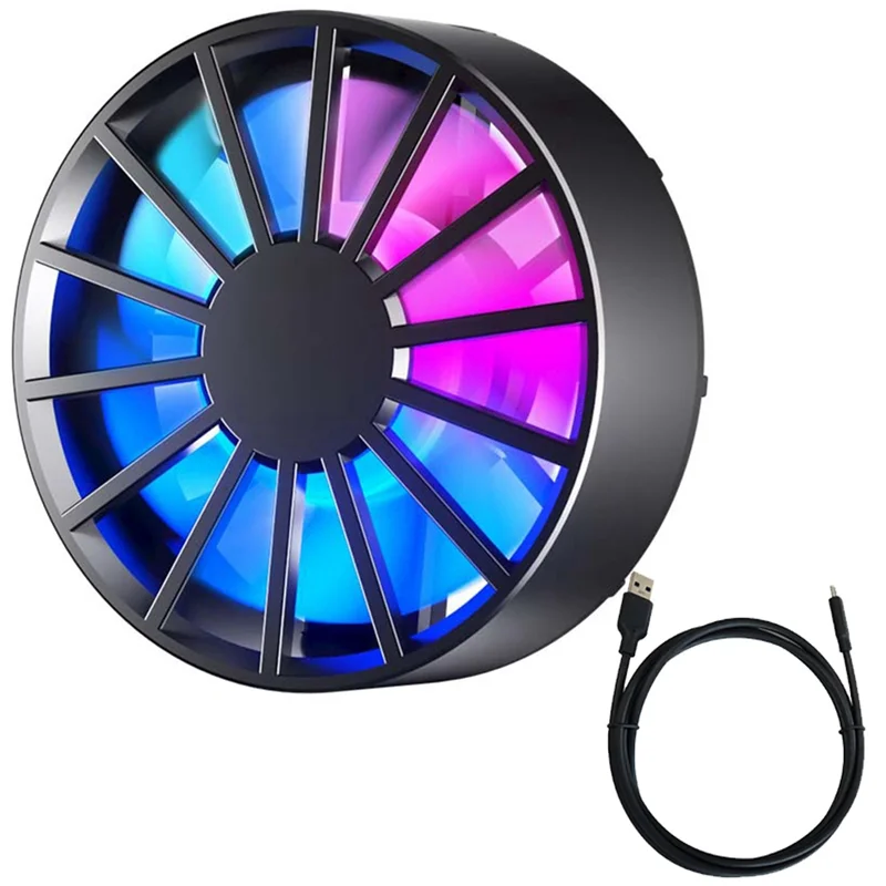 Magnetic Mobile Phone Cooler for Gaming Radiator Low Noise Fast Heat Dissipation Portable Cooling Fan Cooler for Phone-A