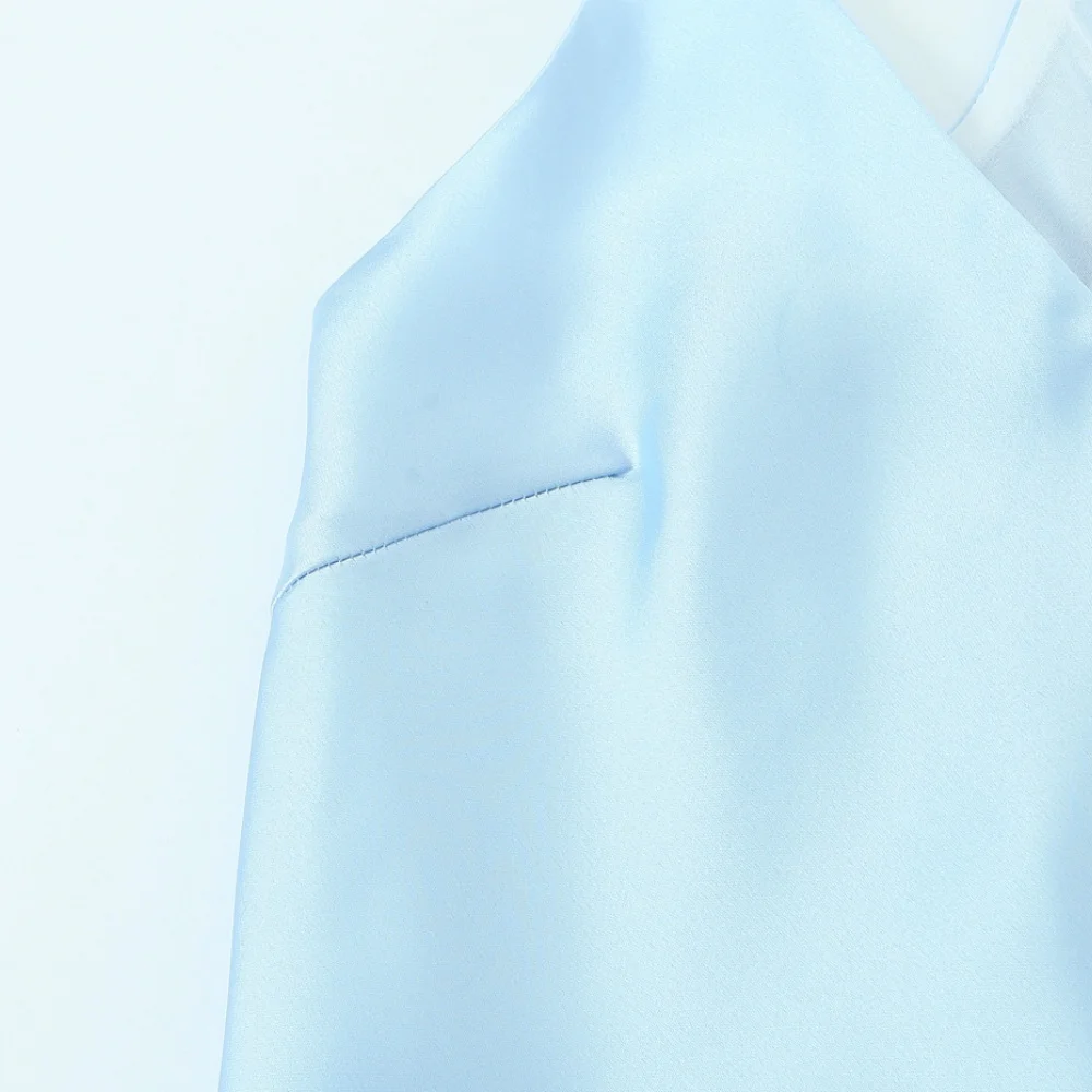 Vestido feminino simples roupa interior textura com decote em v estilingue cor sólida longo temperamento verão novo vestido