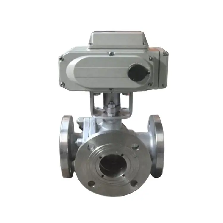 4 Inch Motorized Safety Structure Flange Stainless Steel Electric Actuator Non Return 3 Way Ball Valve