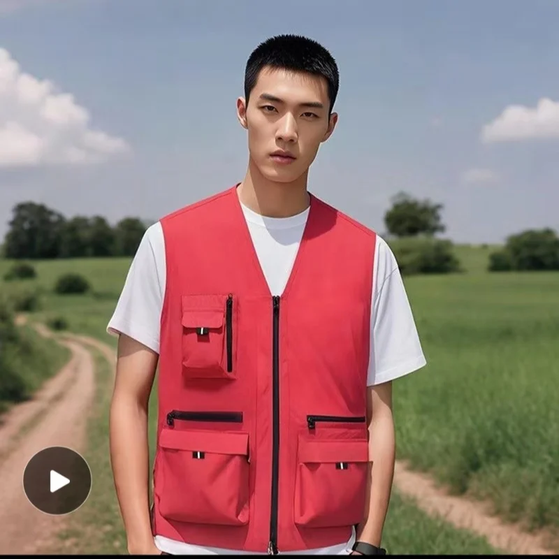 الرجال الصيف في الهواء الطلق سترة عادية متعددة جيب التصوير الصيد سترة بلا أكمام خفيفة الوزن تنفس ملابس العمل التكتيكية #1