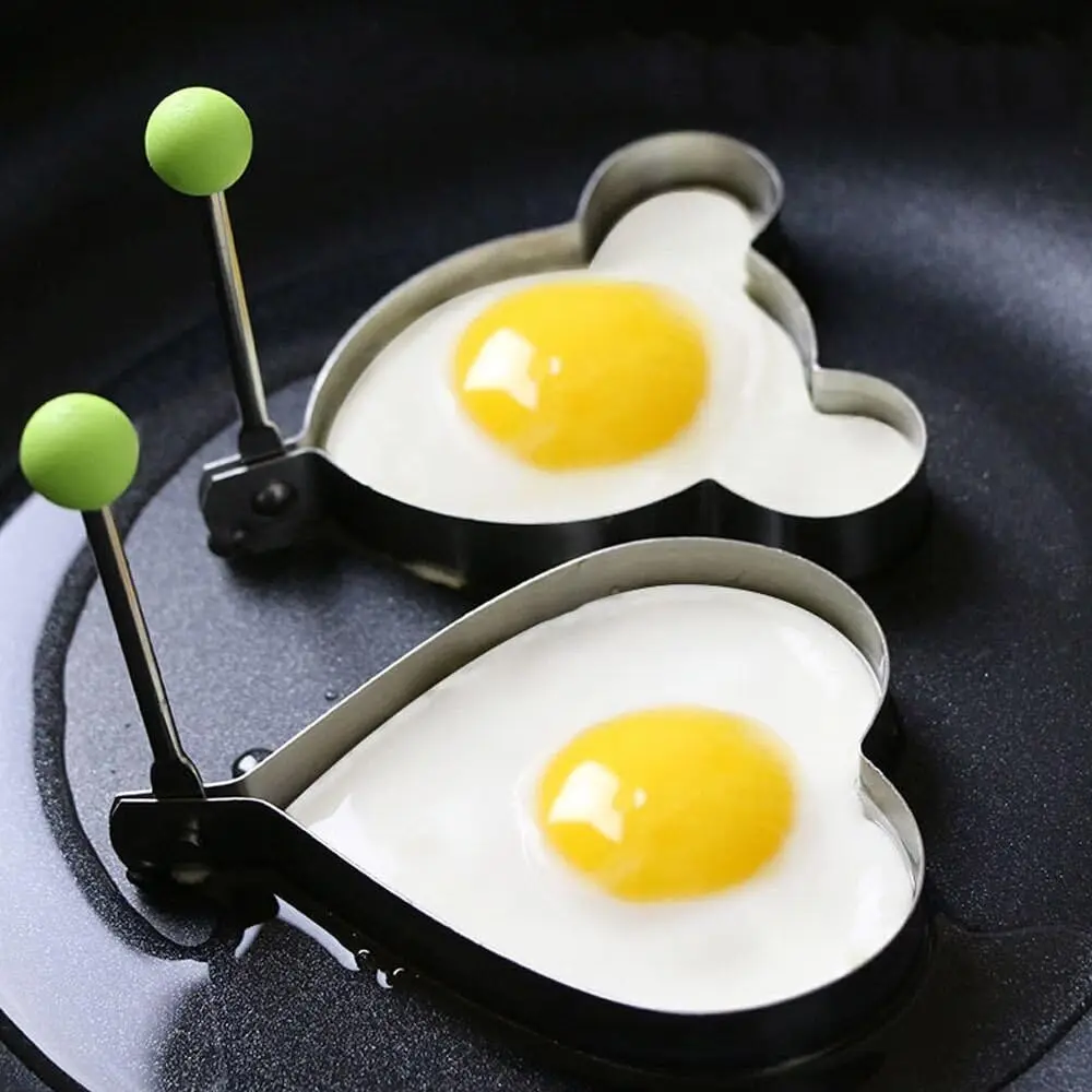1/2pc Stainless Steel Pancake Molds for Griddle & Egg Shaper for Frying Pan Egg Ring Pancake Maker with Handle Eggs & Omelettes