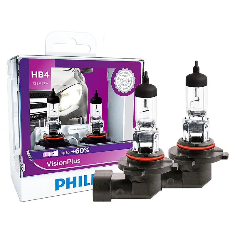 

Philips 9006 HB4 VisionPlus 12V 55W P22d Halogen Car Headlight VP +60% More Bright Light Auto Lamp Original Bulb 9006VPS2