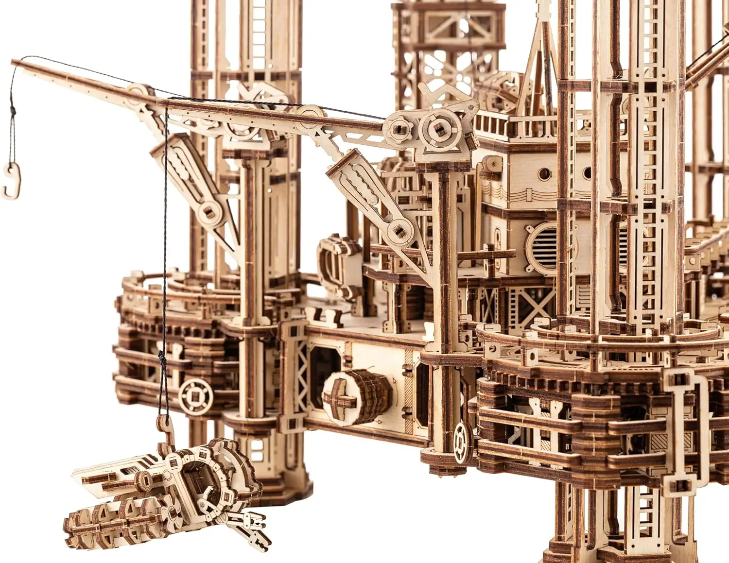 Puzzle 3D in legno con piattaforma offshore per adulti e bambini da costruire - Piattaforma mobile interattiva - Ingegneria dei modelli in legno