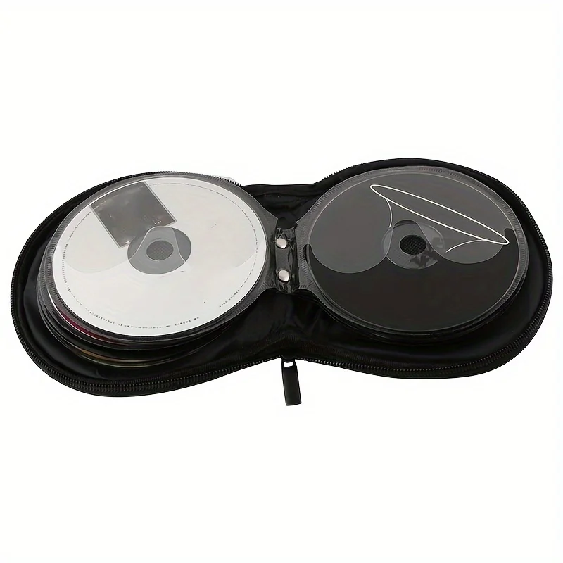 Portable CD Case, Round CD Holder For 20pcs CDs, Oxford Cloth DVD Storage Bag CD Wallet Holder Organizer DVD Pouch