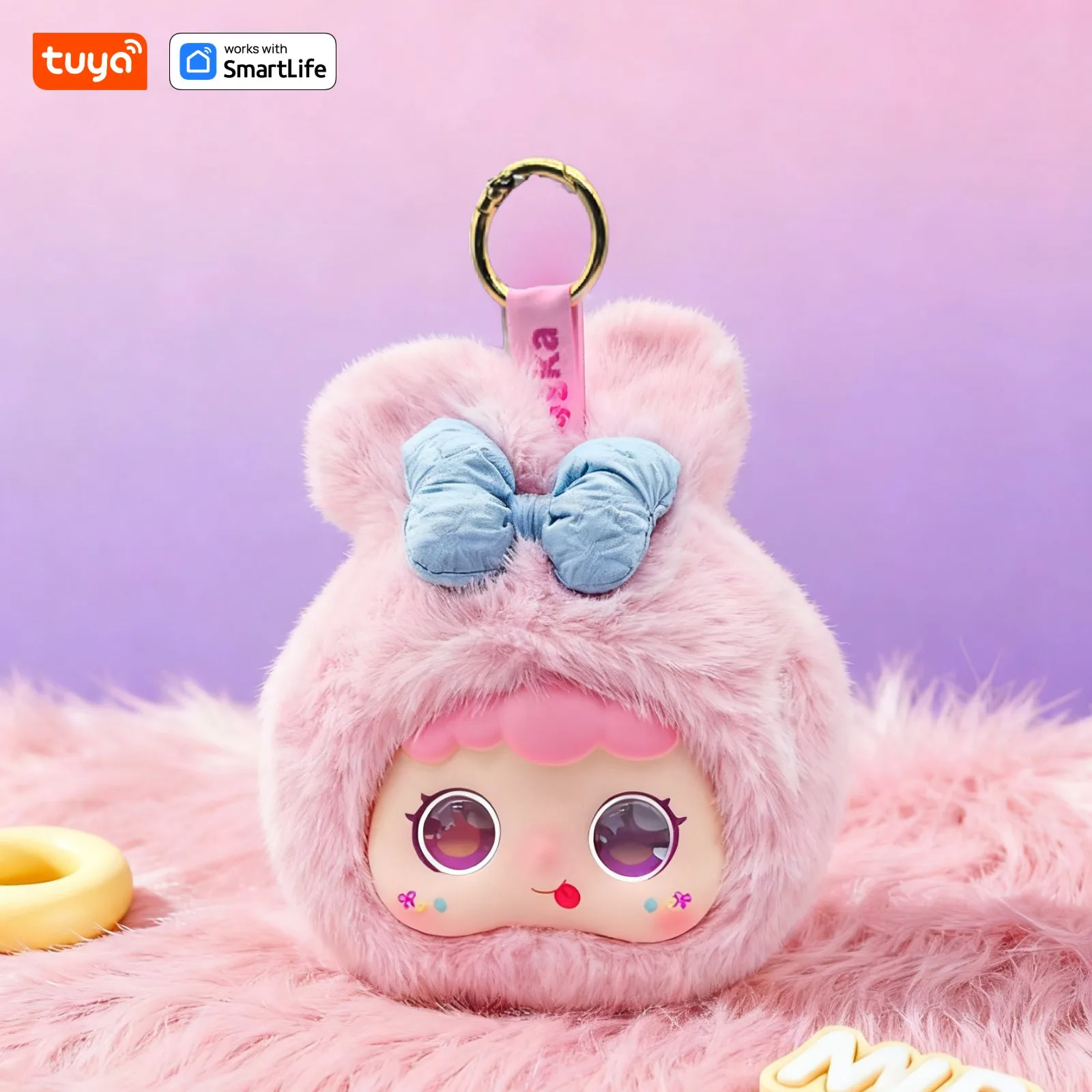 Rabbit:Tuya Al Plush Robot | Perfect Gift-W/Interactive Eyes and Voice Control,Perfect for Kids Gift/Smart Home-Pink