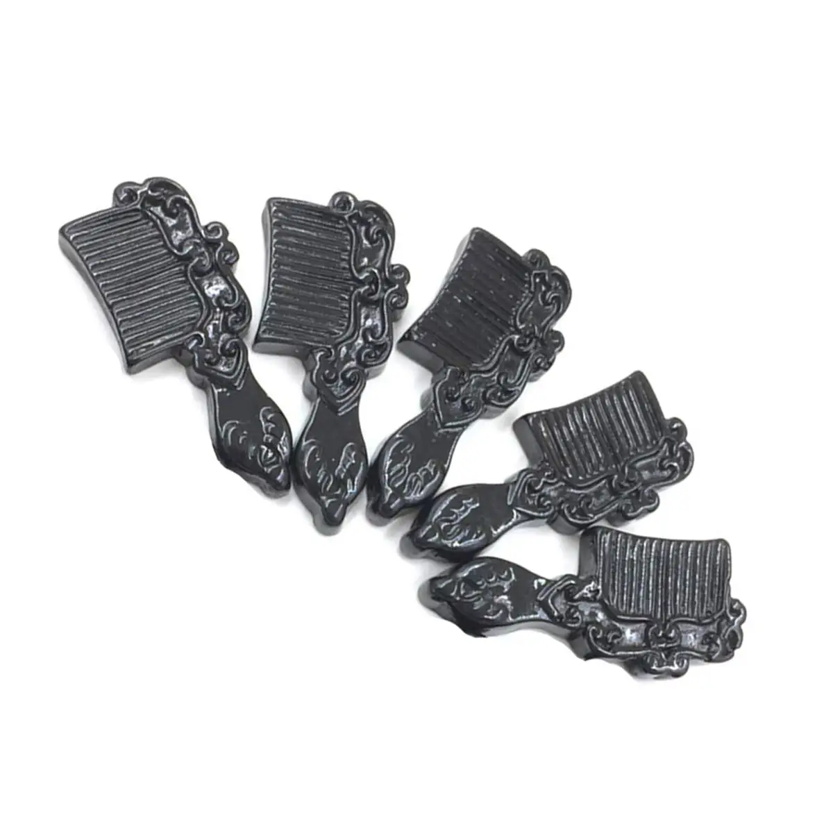 

100PCS New Black Acrylic Comb Charm Cameos Flatback 41x18x4mm DIY Crafts Decoration Accessories Handmade Materials Pack