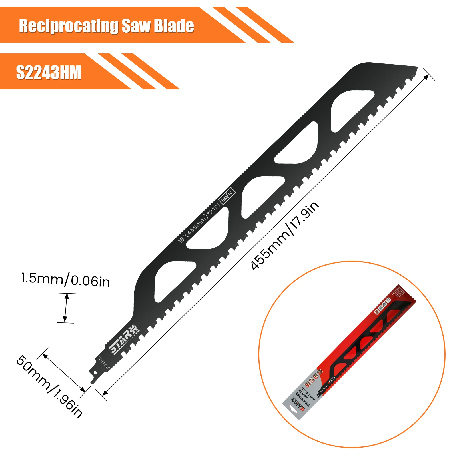 Reciprocating Saw Blade 9.45/12 Inch Carbide Steel Saw Blade Sharp Saw Blade Clean Fast Cutting Woodworking Tool for Brick