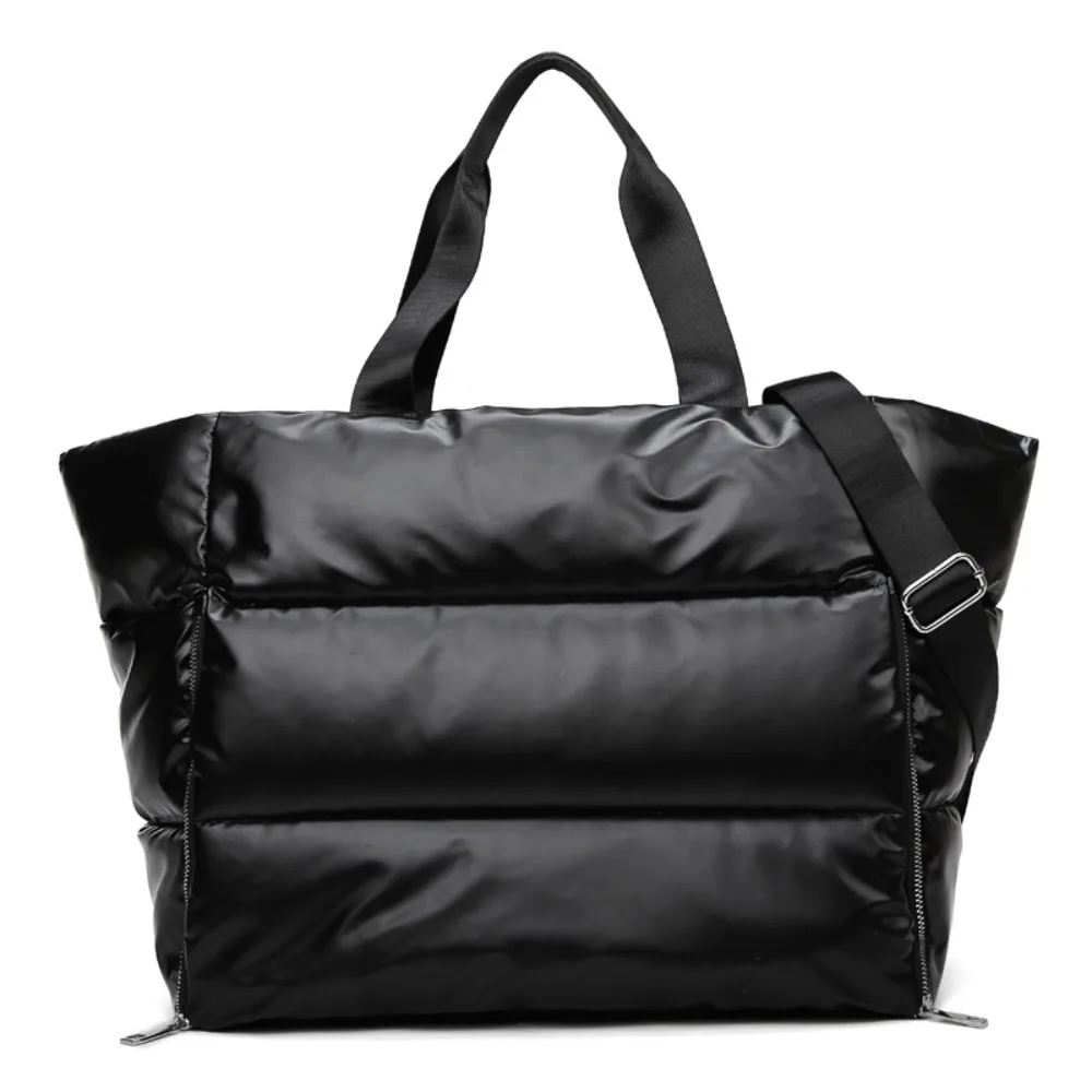 Simple Solid Color Travel Tote Bag Nylon Large Capacity Gym Sports Bag With Handle Dry Wet Separation Yoga Mat Bag Women