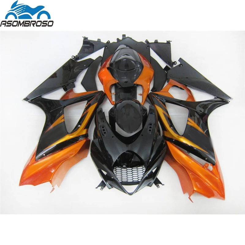 New arrival motorcycle bodywork Fairing kit for SUZUKI GSXR 1000 2007 2008 orange black plastic racing gsxr1000 fairings CM12