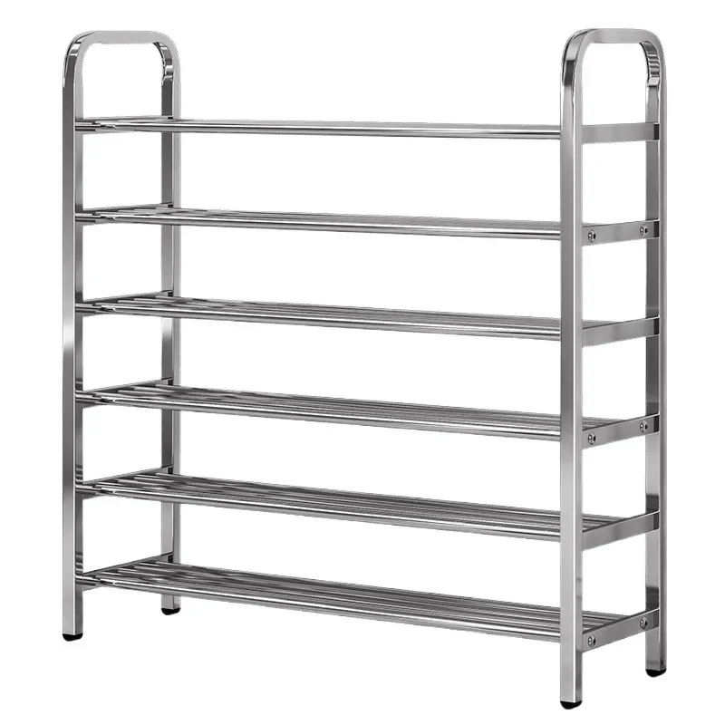 Bold stainless steel shoe rack Multi-layer household door shoe rack Entering the door Dormitory rental room Simple shoe rack