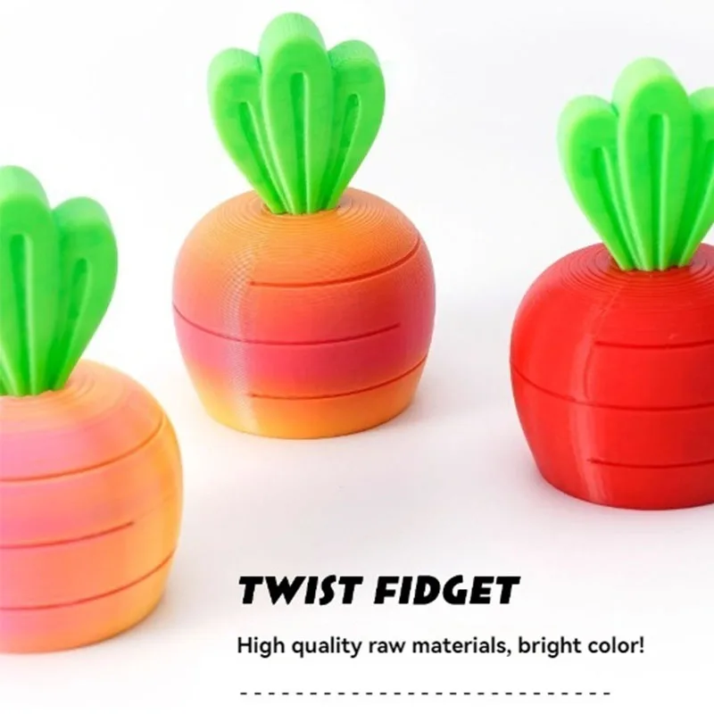 3D Printed Colorful Carrot Model Scalable Unzip Toys Desktop Decorations for Kids Gifts School Travel and Home