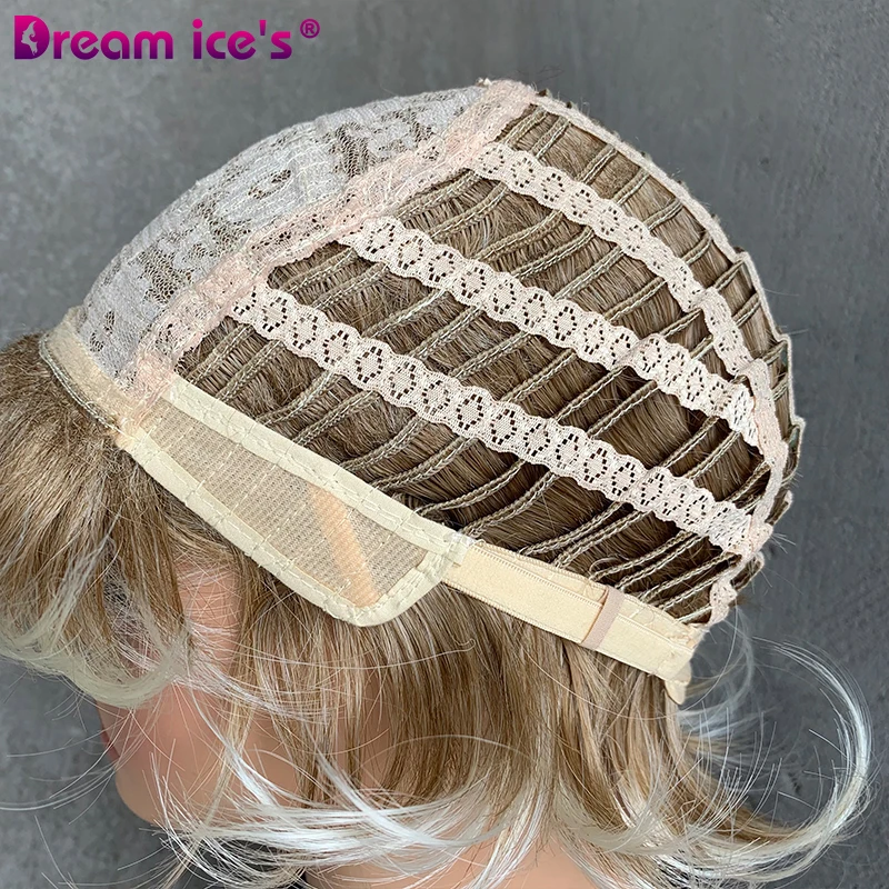 Perruques Bob Synthétiques Courtes et Droites pour Femme, Ombre Blonde, Cosplay, Degré de Chaleur, Fibre Douce Naturelle, Bain miles