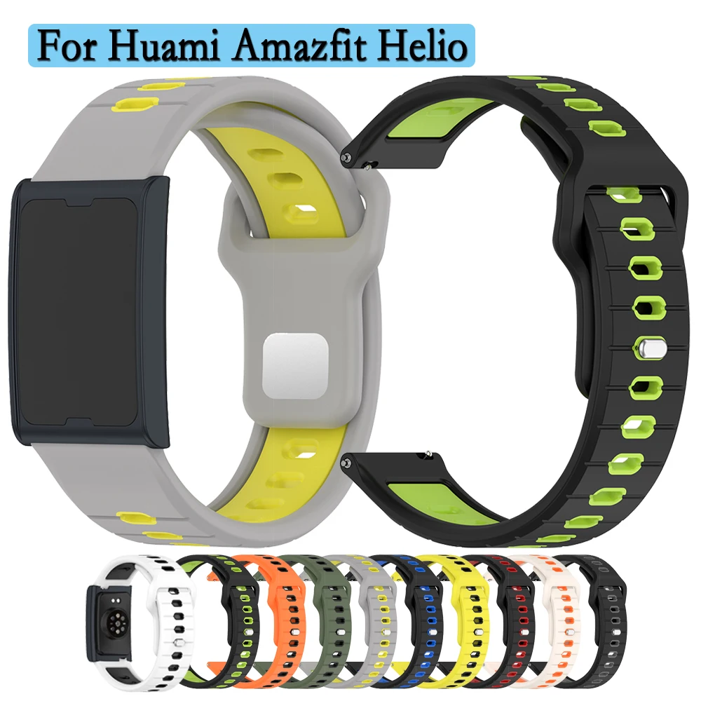 Pulseira adequada para huami amazfit helio pulseira de silicone com fivela escondida para huami amazfit helio