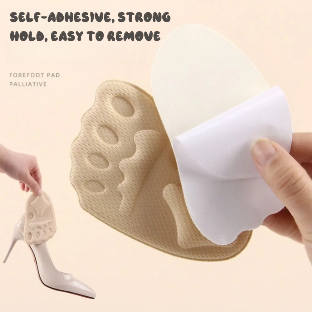 Soft Sweat Absorption Metatarsal Foot Pads Foot Protector Non-Slip Pain Relief Insoles Thickening Half Insole Women