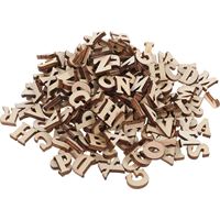 100pcs DIY Doodle Educational Toy Small Natural Wooden Slice Scrapbooking Embellishments DIY Craft Decor (English Letters )