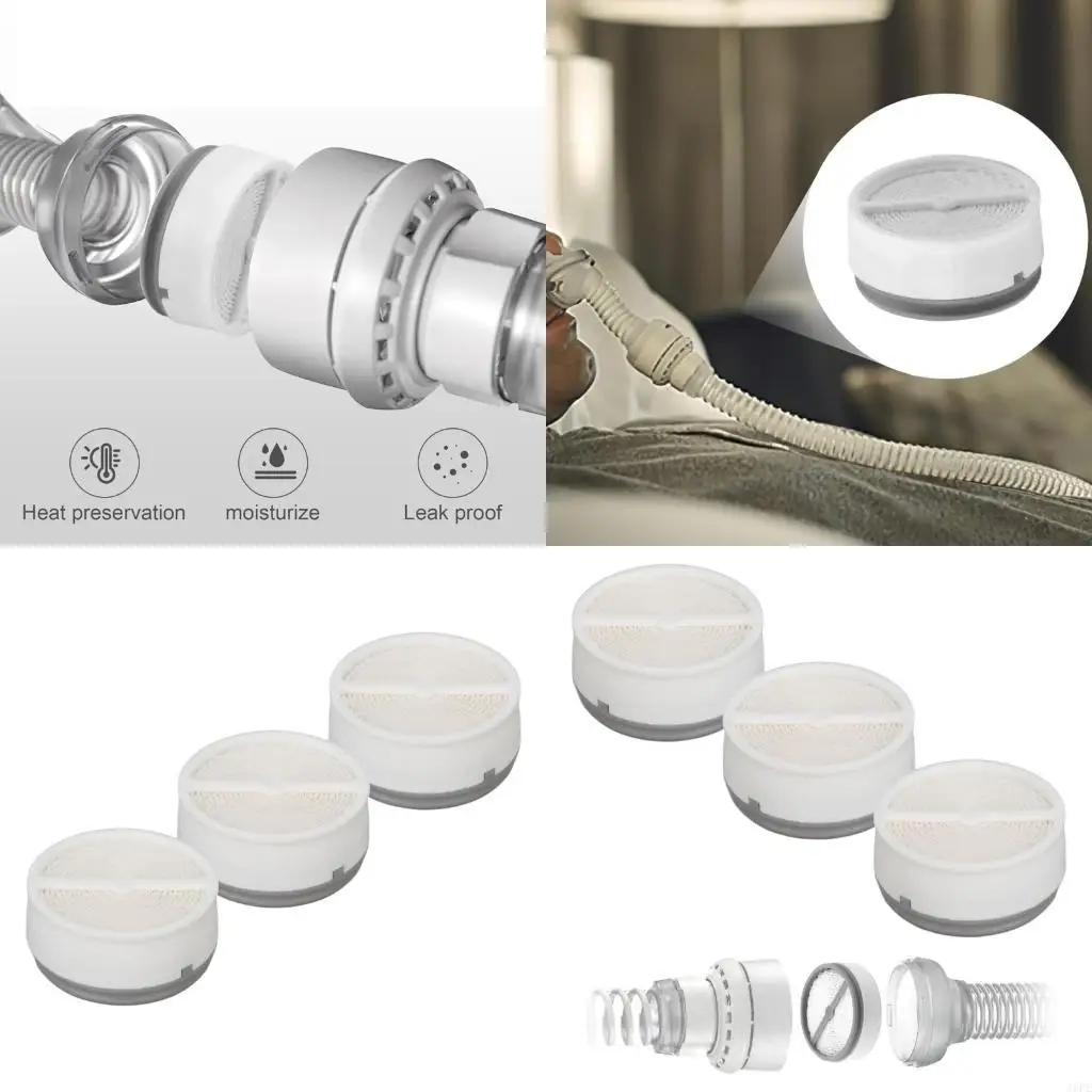 J6PE Travel CPAP Humidifier Replacement Pads, 3 Pack Round Filter Inserts for ResMed AirMini N20 Connector and Bedroom Sleep