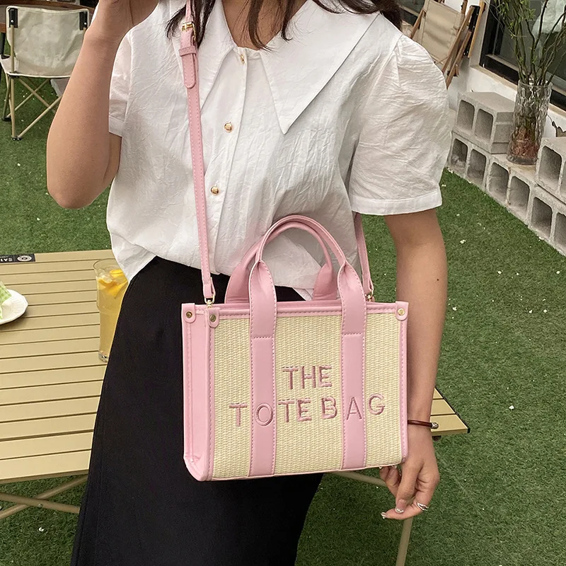 Сумка в дизайнерском стиле - новая модель 2025 года. Качественная соломенная сумочка. Модная сумка-тоут. Классическая сумка через плечо на одно плечо.