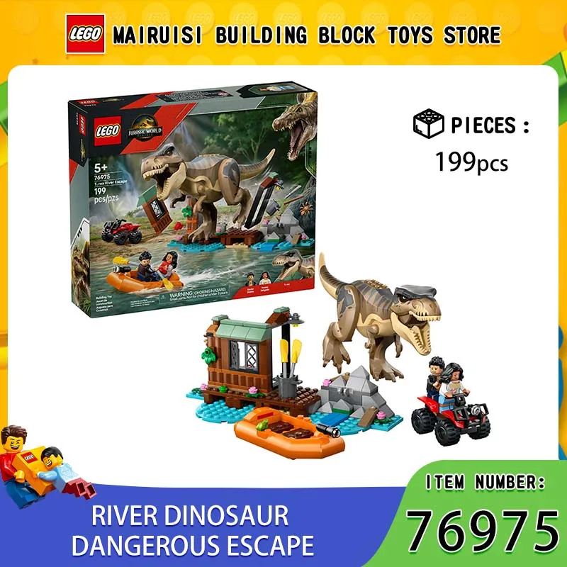 

Lego Jurassic 76975 River Dinosaur Adventure Escape Boys and Girls Clothing Building Blocks Toys Children's Day Gift