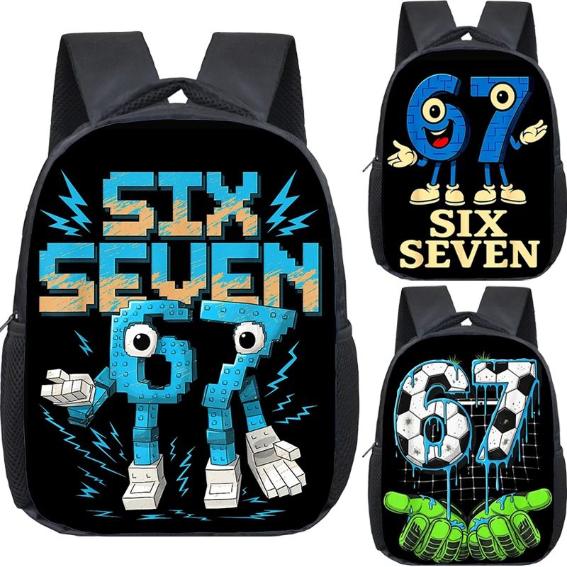 Funny 67 Six Seven Printed Kids Backpacks for Preschool Girls and Boys Kindergarten Bags Toddler School Bags Children Rucksack