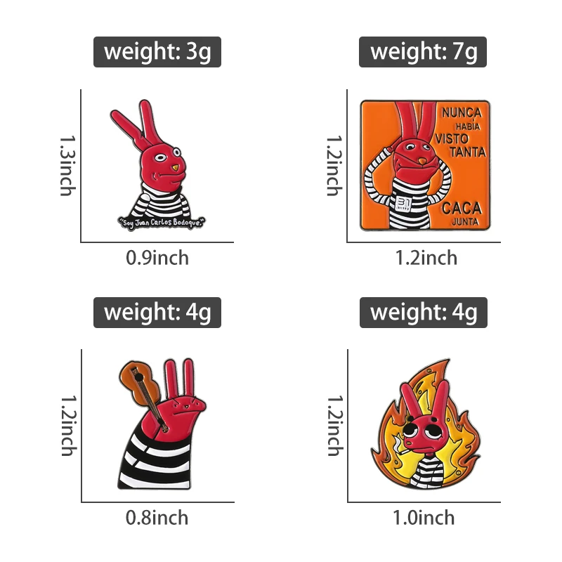 Humor Comedy Anime Movies Character Enamel Pins Cartoon Red Eared Rabbit Brooch Backpack Lapel Badge Jewelry Gifts for Friend image 2