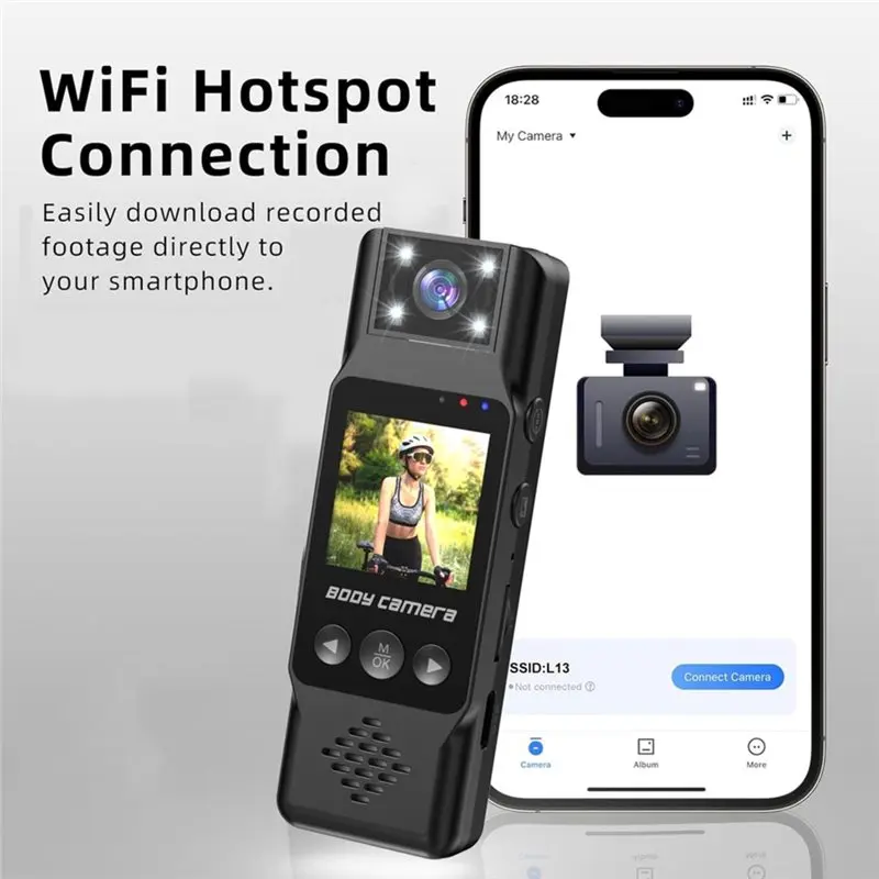 HFES Smart Sports DV Camera 1080P HD Wifi Miniature Camera Handheld Back Clip Law Car Recorder With 32GB Memory Card