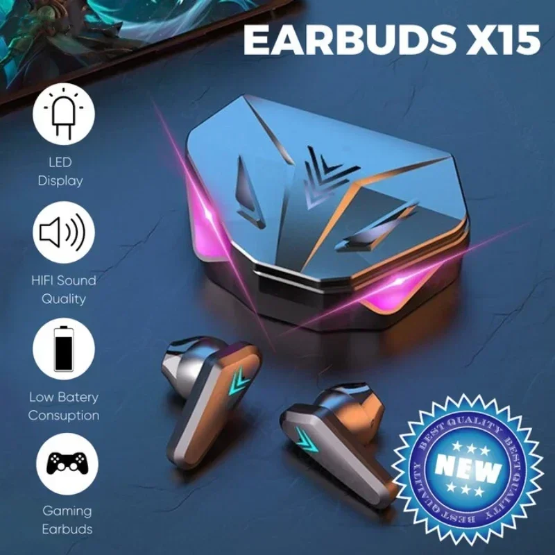 X15 Tws Draadloze Oortelefoon 5.3 Bluetooth Hoofdtelefoon 65Ms Lage Latentie Oordopjes Sport Gaming Headset Draadloze Hoofdtelefoon