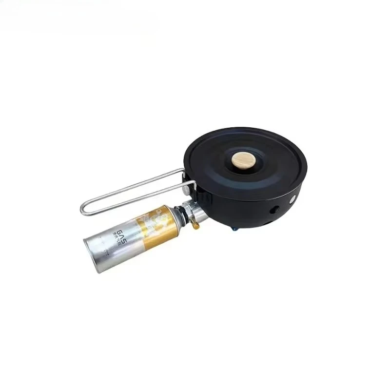 Portable Camping Gas Stove with Cooking Pot, Compact Foldable Outdoor Stove for Hiking Picnic