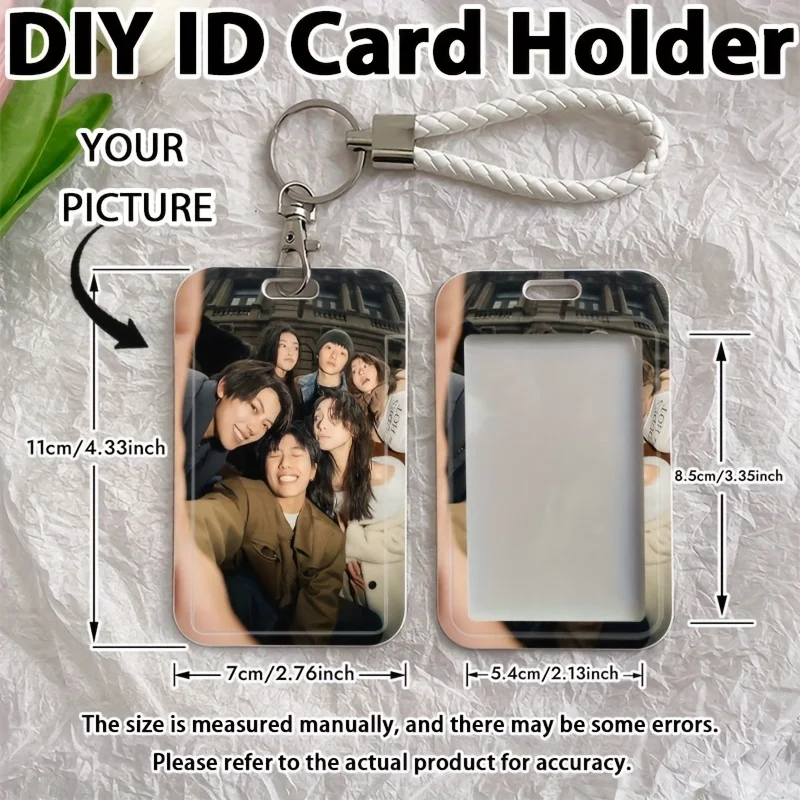 DIY Photo Customization Clear Acrylic Card Holder Student Card and ID Card Protective Cover Bank Card Voucher Keychain Cover