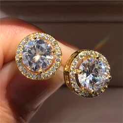 N 925 Sterling Silver Real Moissanite Pass Diamond Tester Pen Stud Earrings for Women Sparkling Party Fine Jewelry