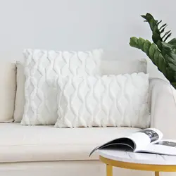 White Plush Cushion Cover Living Room Decorative Throw Pillow Cover Ultra Soft Home Decor Funda Cojin 45x45 30x50 Pillowcase