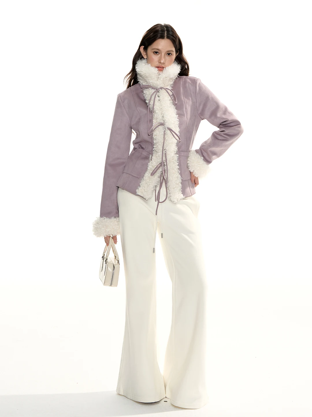 เสื้อแจ็คเก็ตหนังและขนสัตว์แบบผูกเชือก ดีไซน์ดั้งเดิมจาก RedBling ทรงเข้ารูปสำหรับผู้หญิง สวมใส่สบาย ผลิตจากโพลีเอสเตอร์และสแปนเด็กซ์