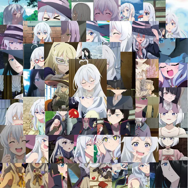

62Pcs Anime Wandering Witch: The Journey of Elaina Saya Sticker Luggage Laptop IPad Skateboard Gift Car Sticker