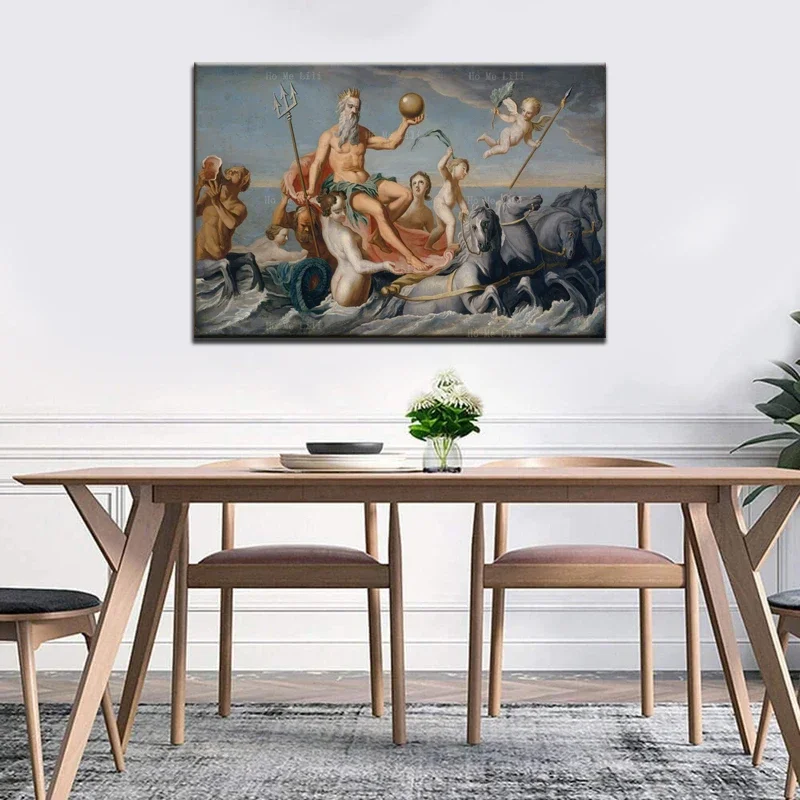 The Return Of Neptune Jesus Was Baptized Greek Gods Venice Success Religion Canvas Wall Art By Ho Me Lili For Livingroom Decor