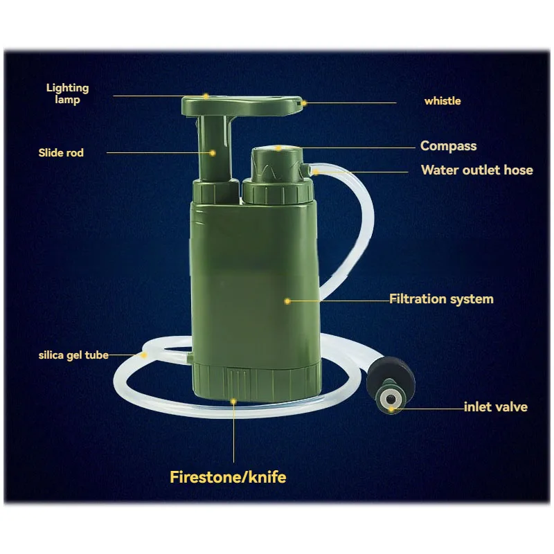 Outdoor Water Purifier Is Suitable For Outdoor Hiking, Camping, Cycling 0.01 Micron Ultrafiltration To Filter Out Bacteria And V