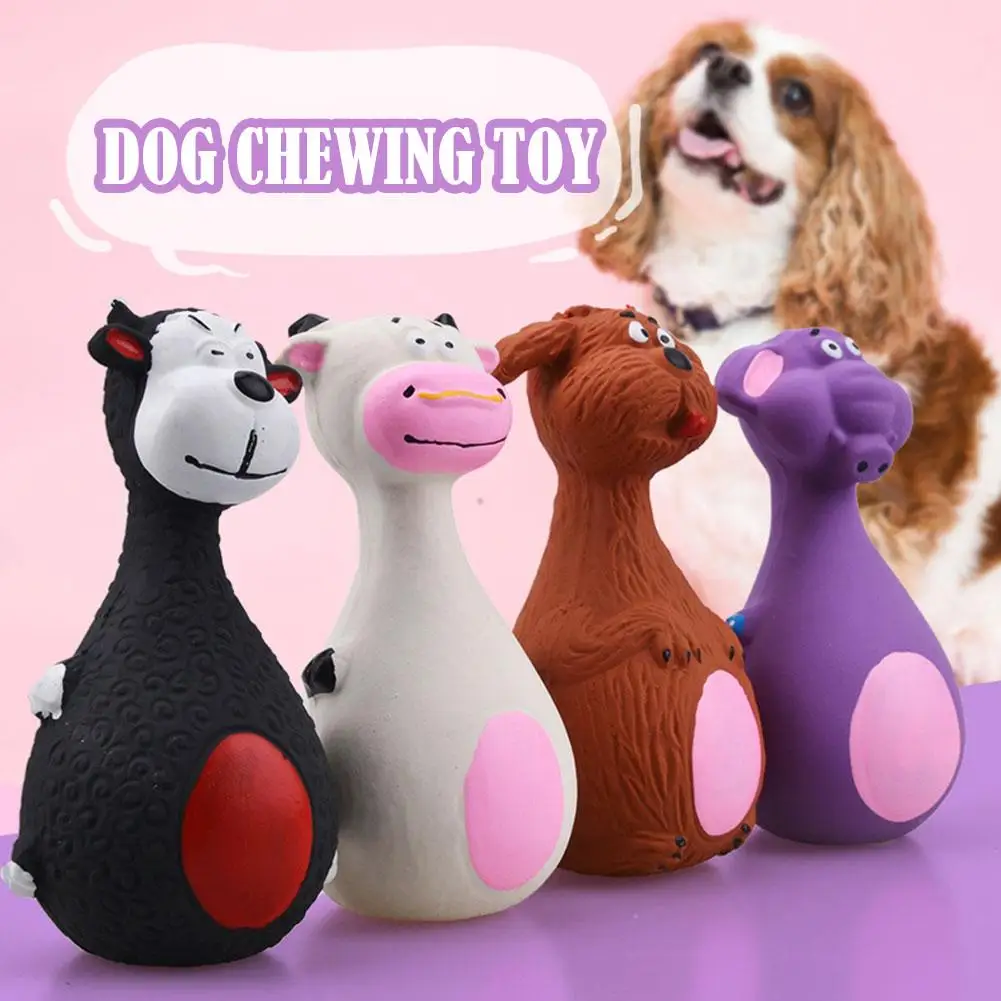 Sound Squeaky Dog Latex Toys Elephant Cow Animal Chew Pet Rubber Vocal Toys For Small Large Dogs Bite Resistant Interactive E3C5