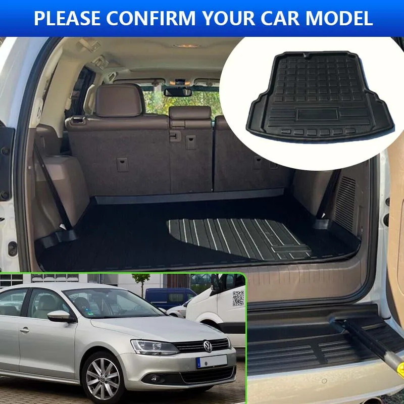 Car Trunk Mat For Volkswagen Jetta 6 MK6 Vento 2011~2018 2014 2015 2016 2017 High Temperature Resistant Storage Mat Accessories