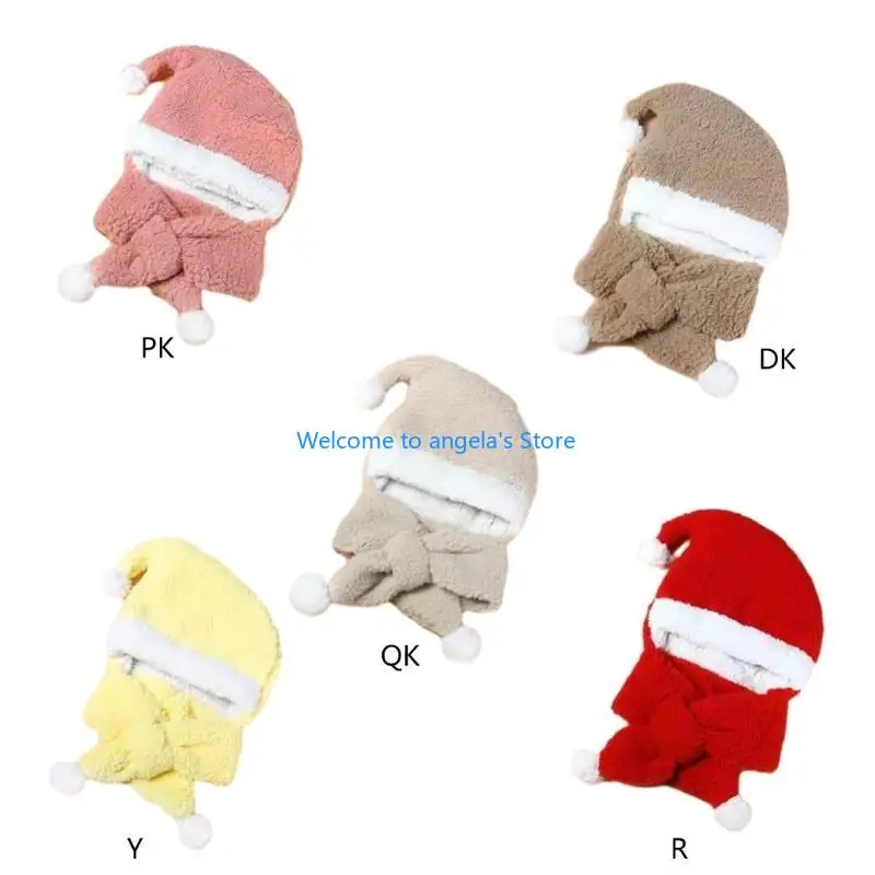 X4YC Adult Kids Christmas Santa Hat with Thicken Scarf for Winter Christmas Hat Party