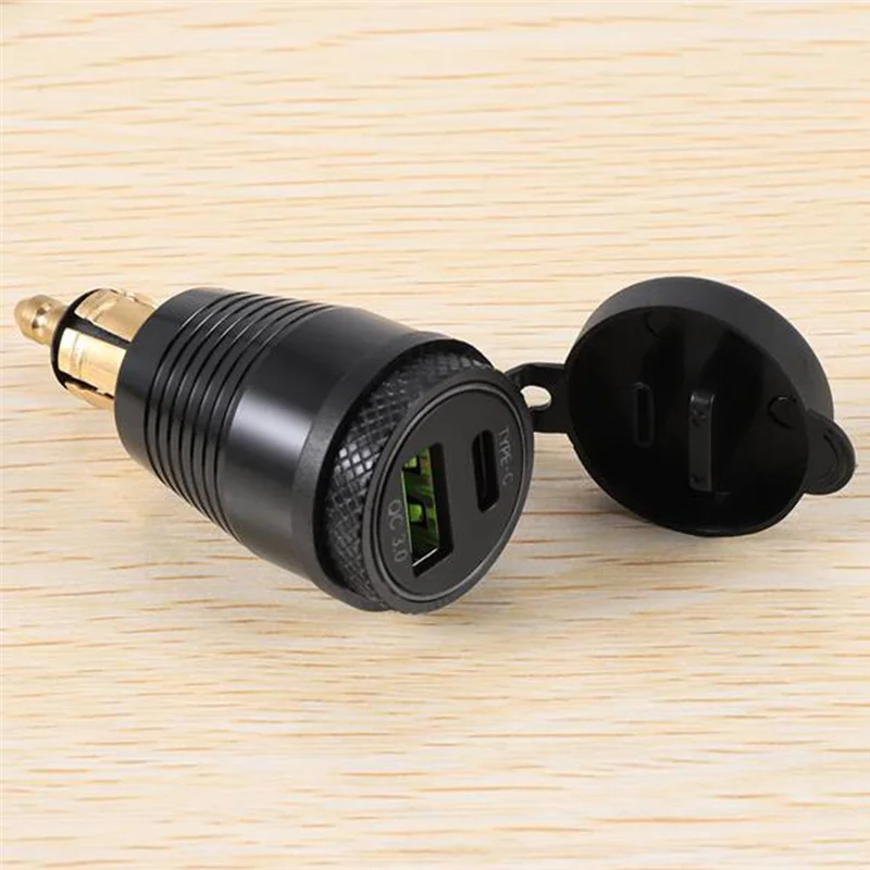 

Precisionn Motorcycle DIN Plug Waterproof Charger To QC3.0 USB Charger & Type C 30W Power Delivery Adapter Socket