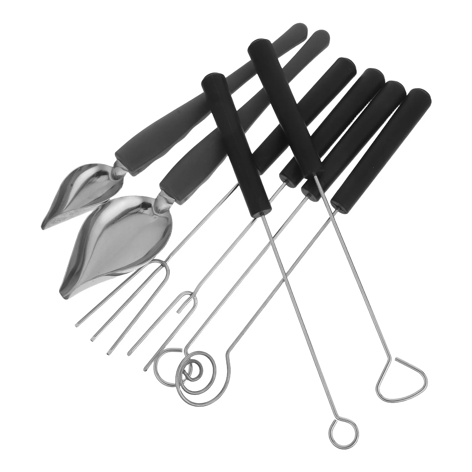 

1Set Stainless Steel Chocolate Dipping Tool Set Cake Decorating Fork Sauce Drizzle Spoon Dessert Pastry Baking Supplies