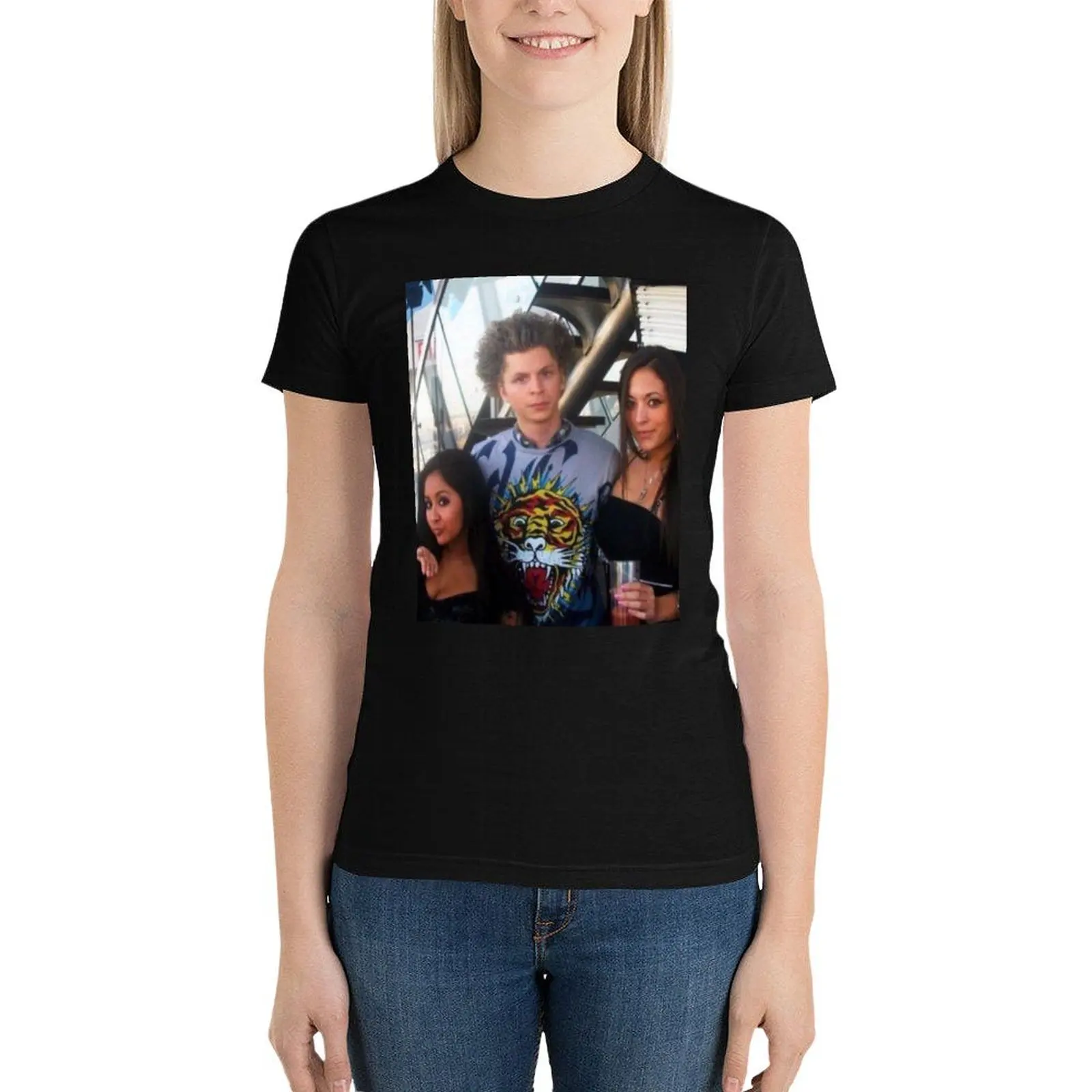 Michael Cera on Jersey Shore T-Shirt cute tops tops graphics Aesthetic clothing spring clothes Women 2024