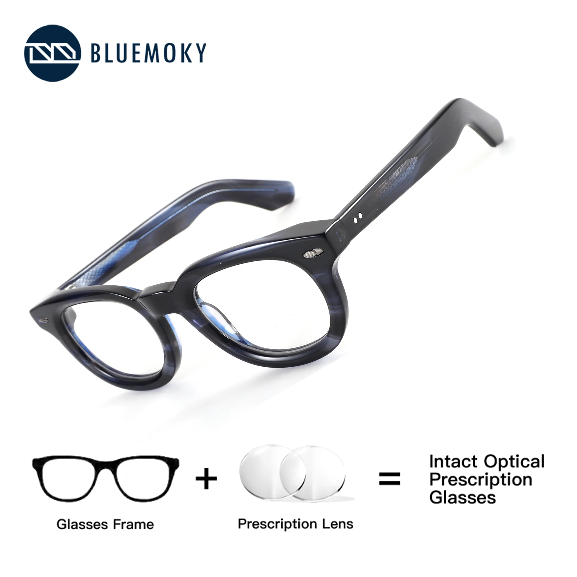 

BLUEMOKY Oval Prescription Glasses Minus For Women Unisex Acetate Photochromic Anti Blue Light Man Myopia Eyewear