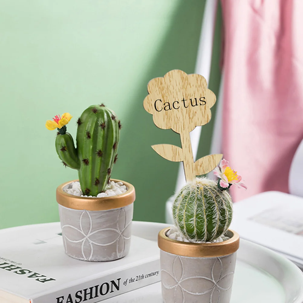

60 Pcs Wooden Plant Labels Double Sided Writable Tags for Succulent Cards Flower Decorations Garden Accessories