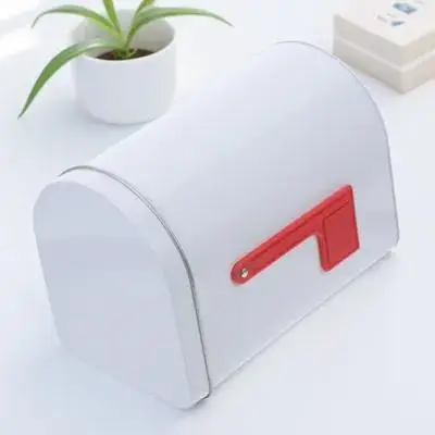 

Tinplate Mailbox For Kids Galvanized Mailboxes Raised Signal Flags Diy Present Exchange White Decorative Storage Box