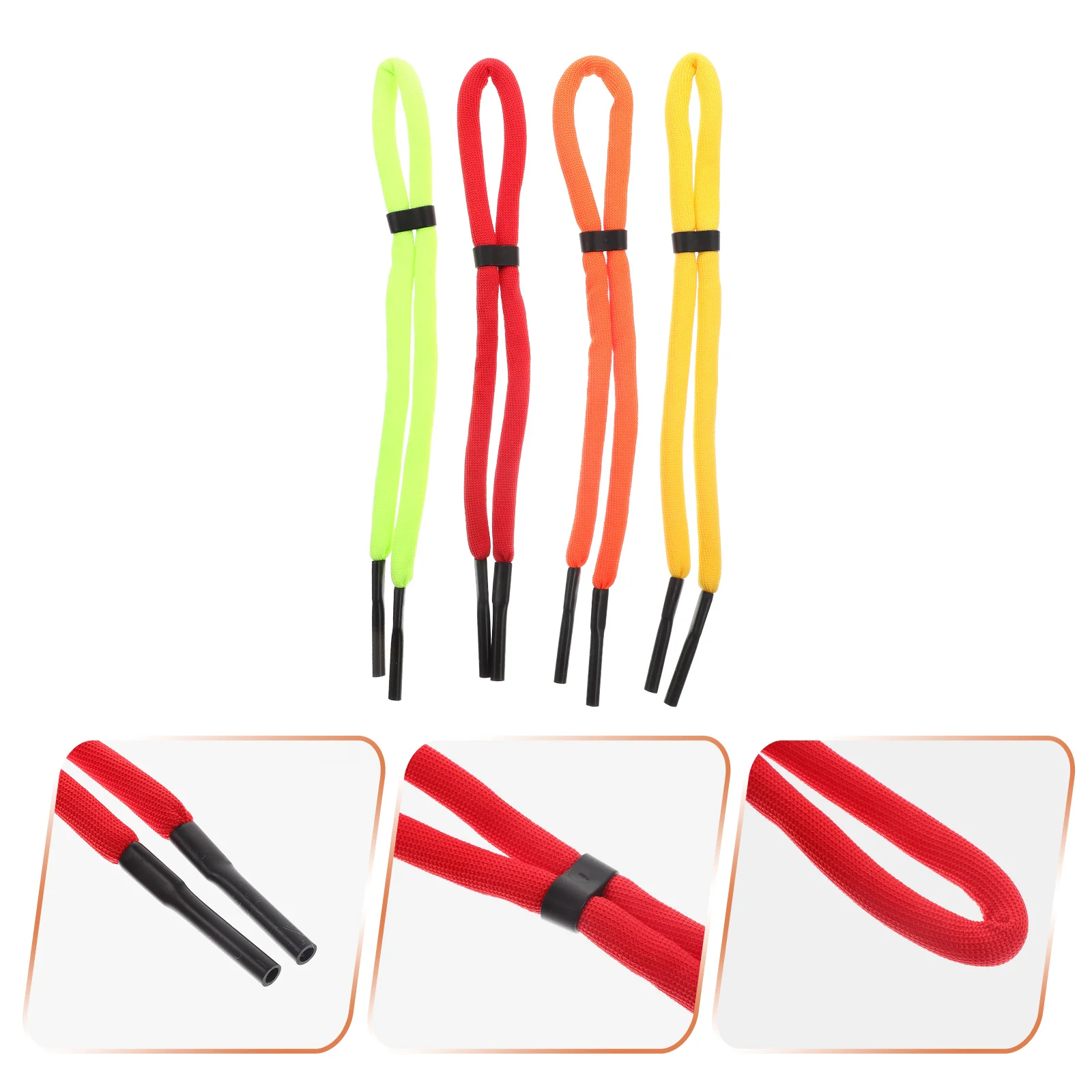 Correia de óculos para óculos esportivos, óculos, espuma solar, corrente de suporte, ao ar livre, 4 pcs