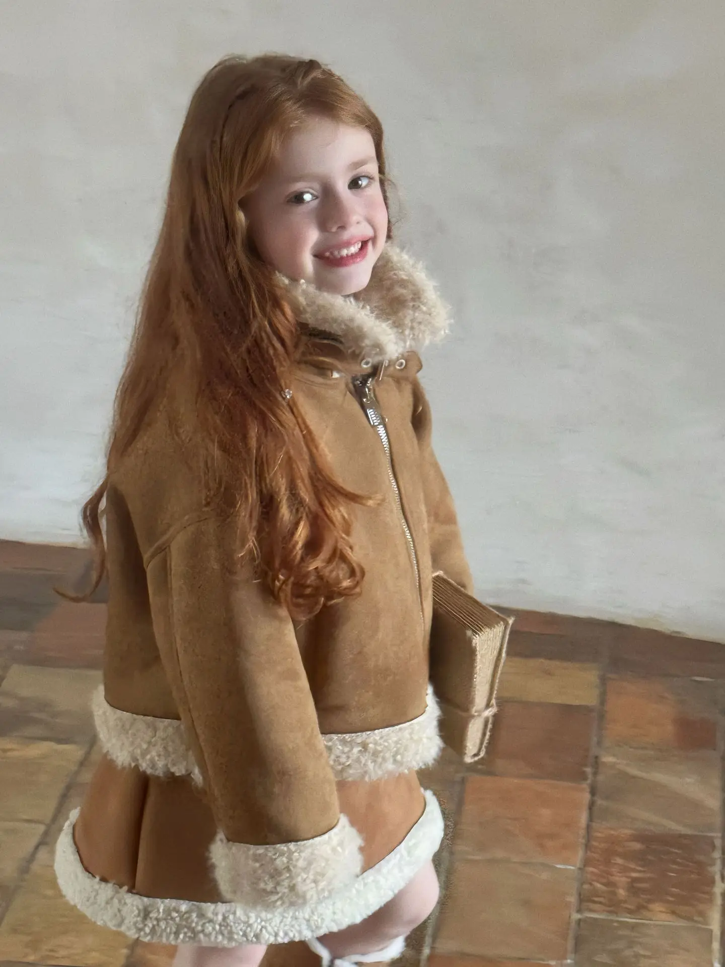 Girls Skirt Tutu Skirt for Girl Integrated Fur and Leather Individual Autumn Cotton Keep Warm Kids Skirt