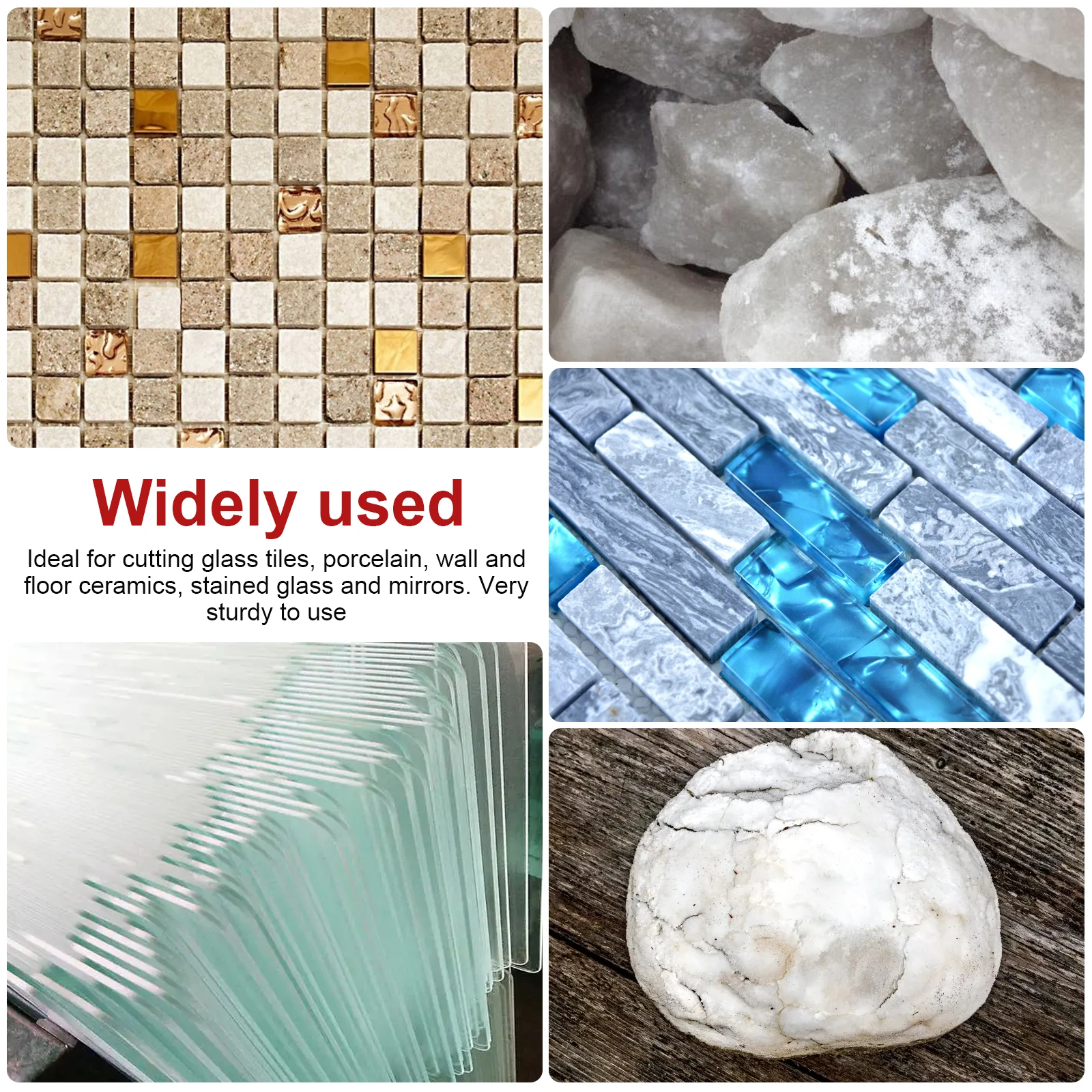مجموعة كماشة بلاط زجاجي 1/2 قطعة مع مقبض نونسليب قراص فسيفساء زجاجية عالي التحمل وقراص بلاط سيراميك عالي الدقة للقطع