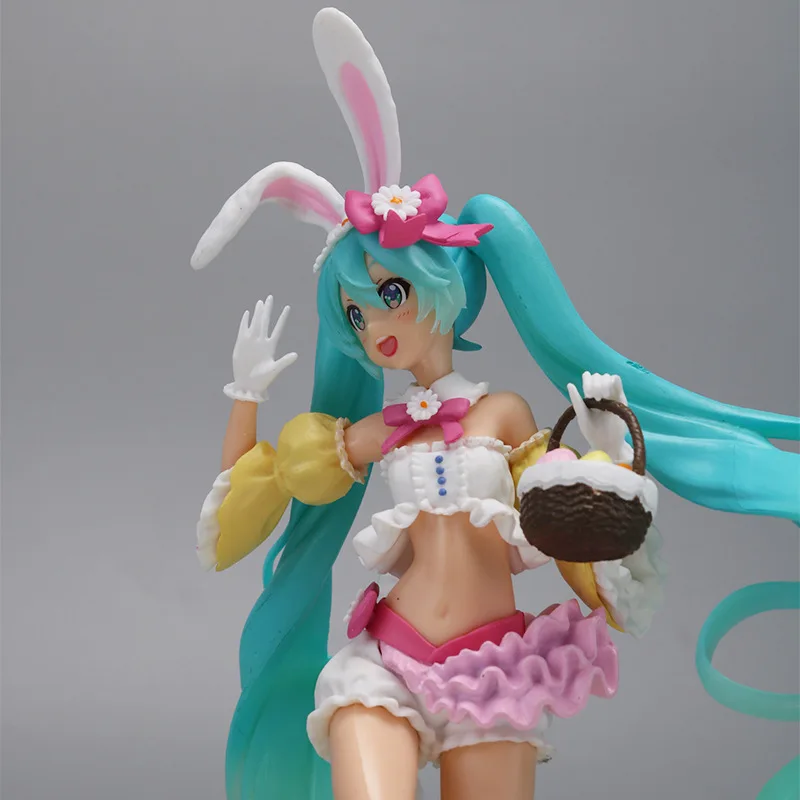 23cm Kawaii Hatsune Miku อะนิเมะ Kawaii Pvc ตุ๊กตาตุ๊กตา Action Figures กระต่ายหูรวบรวมเครื่องประดับของเล่นคริสต์มาสของขวัญ ﻿