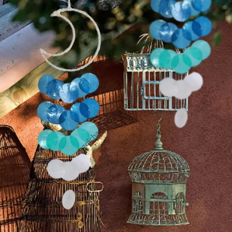 

X7AB Coastal Styles Natural Shell Wind Suitable For Balcony Garden Patios Outdoor Decoration Handmade Seashells Craft