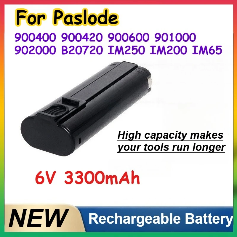

6V 3300mAh NI-MH Replacement Battery for Paslode 900400 900420 900600 901000 902000 B20720 IM250 IM200 Electric Drill Batteries