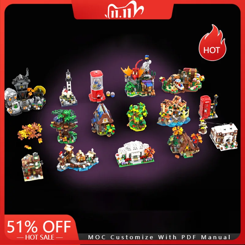 

5400 Parts Mini Ideas Collection MOC Custom Building Blocks Model DIY Assembly Bricks Toys For Adults Christmas Decoration Gifts